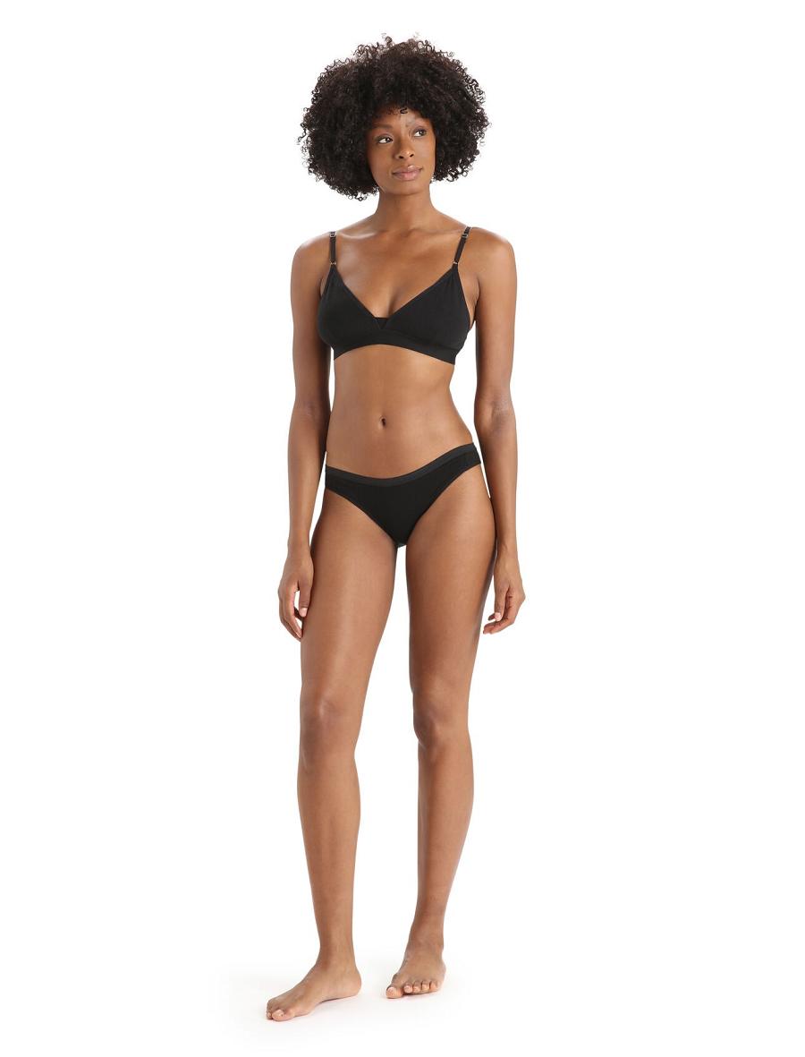 Black Women's Icebreaker Merino Siren Bra One Piece & Sets | USA 1746SGLO